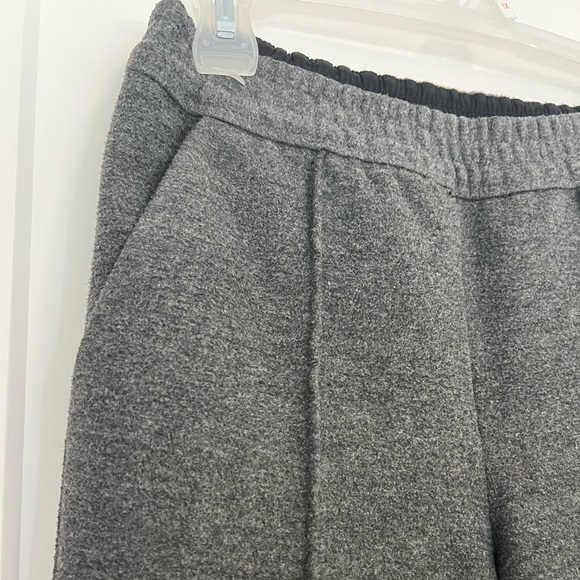 The Group Babaton -  Straight Leg Grey Flannel Pleated Pull On Pants - Picture 2 of 11